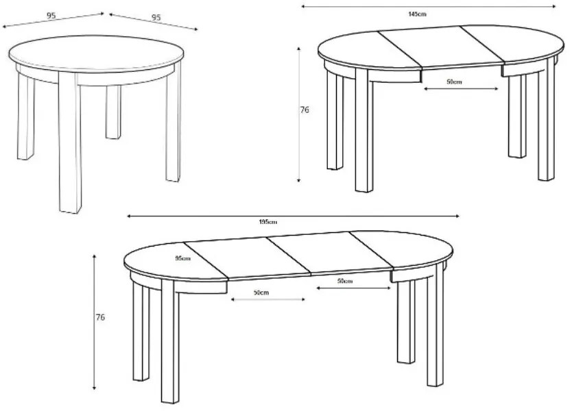 Τραπέζι Boston 277, Γραφίτης, 76cm, 46 kg, Επιμήκυνση, Ινοσανίδες μέσης πυκνότητας, Ξύλο | Epipla1.gr