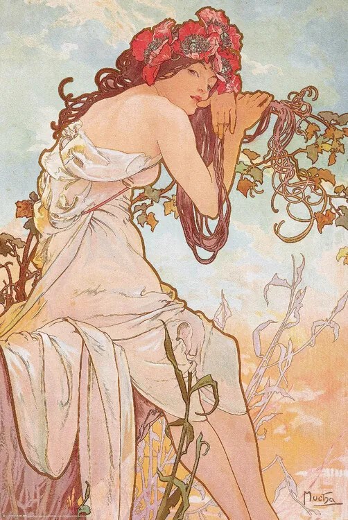 Αφίσα The Seasons Summer, Alphonse Mucha