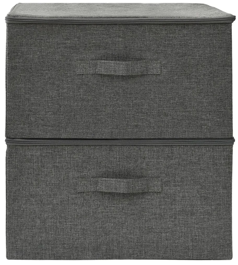 vidaXL Κουτιά Αποθήκευσης 2 τεμ. Ανθρακί 43 x 34 x 23 εκ. Υφασμάτινα