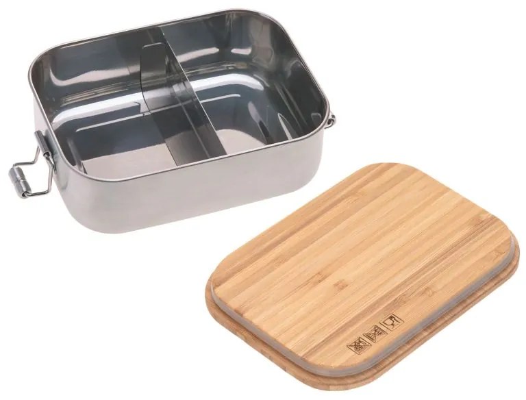 Laessig Φαγητοδοχείο inox με καπάκι bamboo Adventure