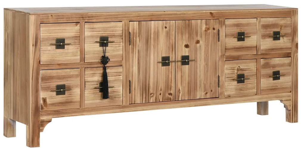 Τηλεόραση Home ESPRIT Μαύρο Φυσικό Έλατο Ξύλο MDF 130 x 24 x 51 cm