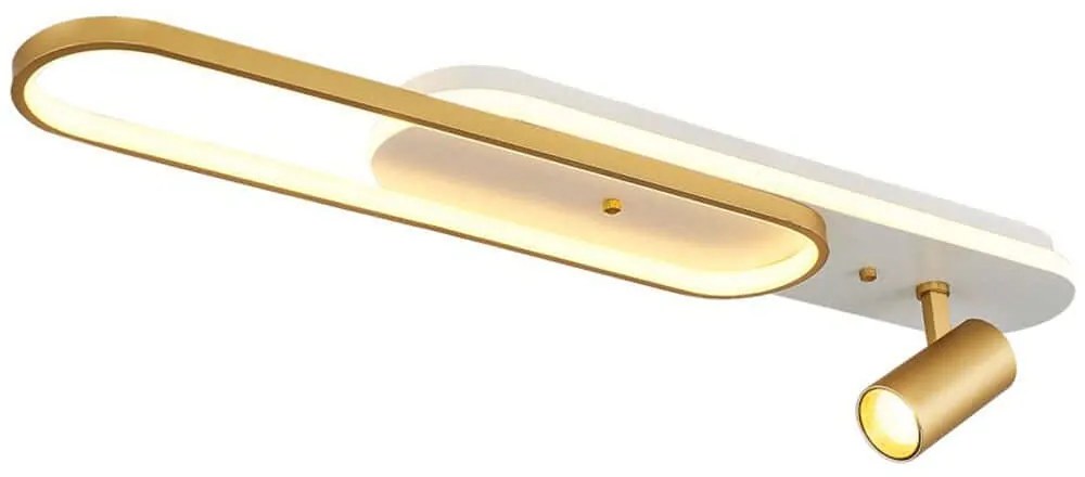 Φωτιστικό Οροφής - Πλαφονιέρα 701CHD1559 84x13x14cm Led 5300lm 53W 3000K White-Gold Opviq
