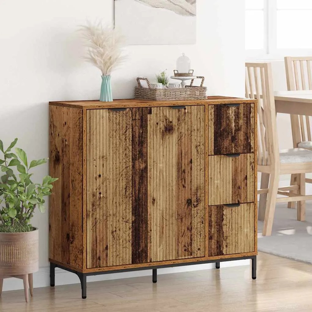 vidaXL Πλαϊνό γραφείο με συρτάρι Παλαιό ξύλο 89.5 x 33 x 82 εκ.