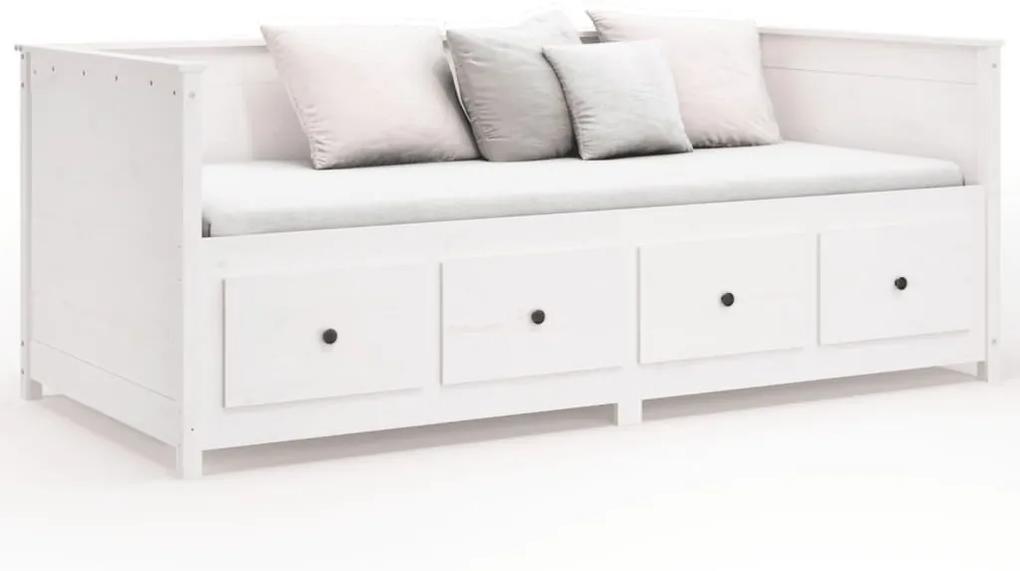 Καναπές Κρεβάτι Λευκός75x190 εκ. από Μασίφ Ξύλο Πεύκου - Λευκό