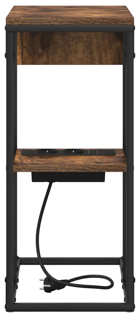 vidaXL Κομοδίνο Σοκολατί δρυς 41.5 x 26 x 60.5 εκ Επεξεργασμένο ξύλο