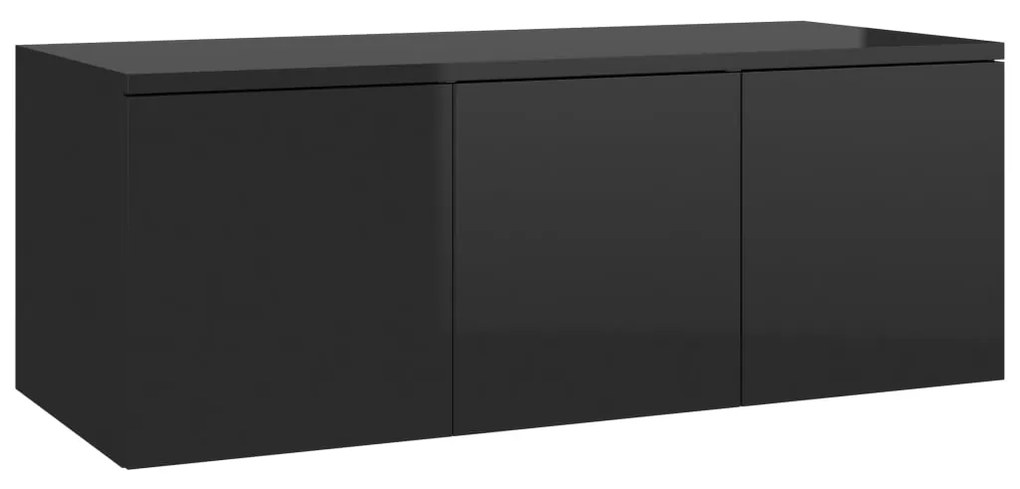 vidaXL Έπιπλο Τηλεόρασης Γυαλιστερό Μαύρο 80x34x30 εκ. Επεξ. Ξύλο