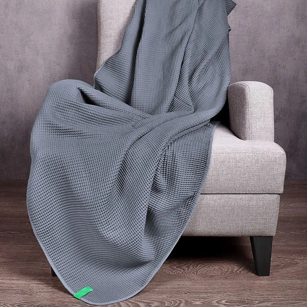 Κουβέρτα Καναπέ - Ριχτάρι Tevere Dark Grey Benetton Πολυθρόνα 140x190cm 100% Βαμβάκι
