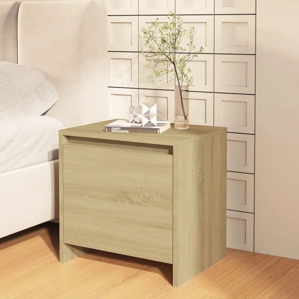 vidaXL Κομοδίνο Sonoma Δρυς 45x34x44,5 εκ. από Επεξεργασμένο Ξύλο