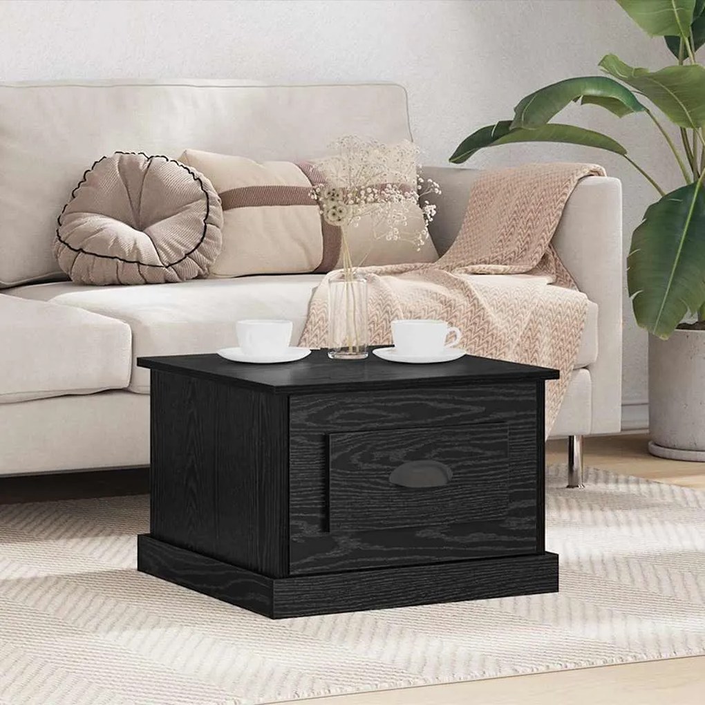 vidaXL Τραπεζάκι σαλονιού with Drawer Μαύρη δρυς 50 x 50 x 35 cm