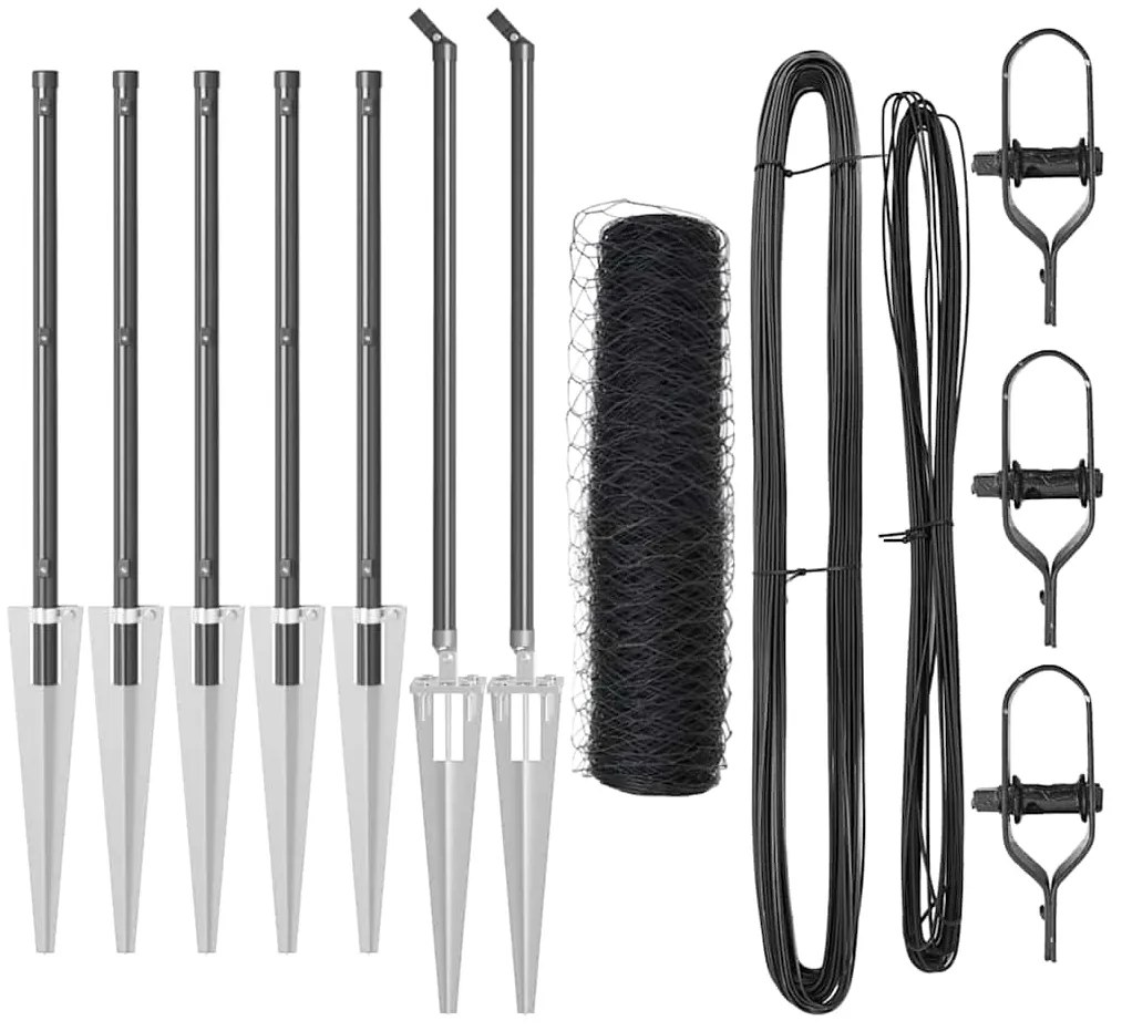 vidaXL Στύλος Περιφράξεων Γκρι 10 x 0,6 m (50 mm πλέγμα)