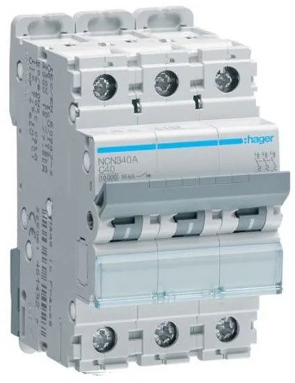 Αυτόματη Ασφάλεια 10Ka C 3x40A NCN340A Hager NCN340A