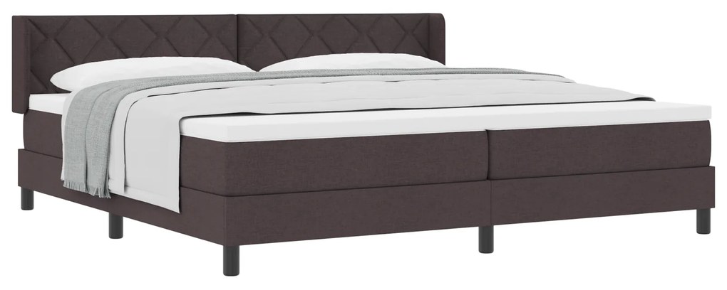 vidaXL Κρεβάτι με ελατήρια Σκούρο Καφέ 200 x 200 cm Ύφασμα και αφρός