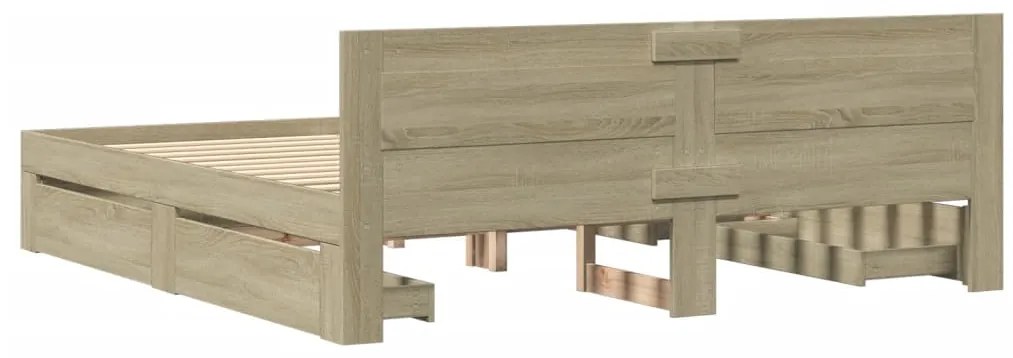 vidaXL Πλαίσιο Κρεβατιού με Κεφαλάρι Sonoma Δρυς 180x200εκ. Επεξ. Ξύλο