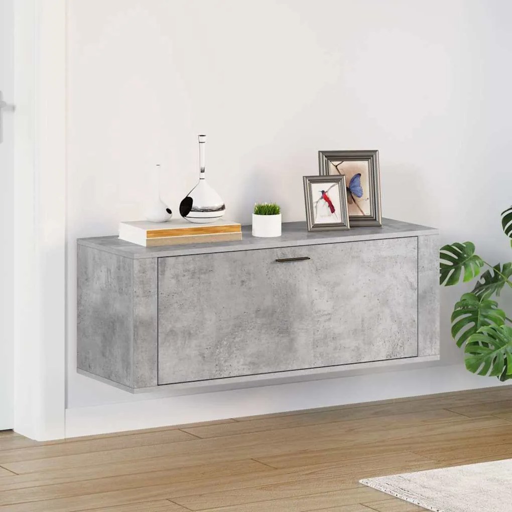 vidaXL Παπουτσοθήκη Γκρι Σκυροδέματος 100x35x38 εκ. Επεξεργασμένο Ξύλο