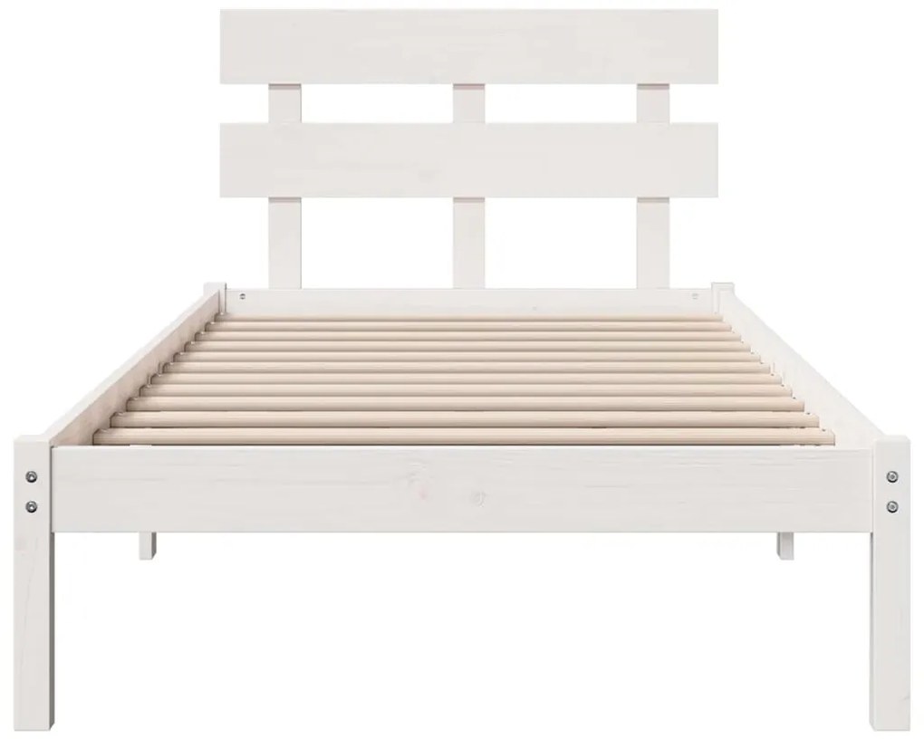 vidaXL Σκελετός Κρεβατιού Λευκό 90 x 190 cm Μασίφ ξύλο πεύκου