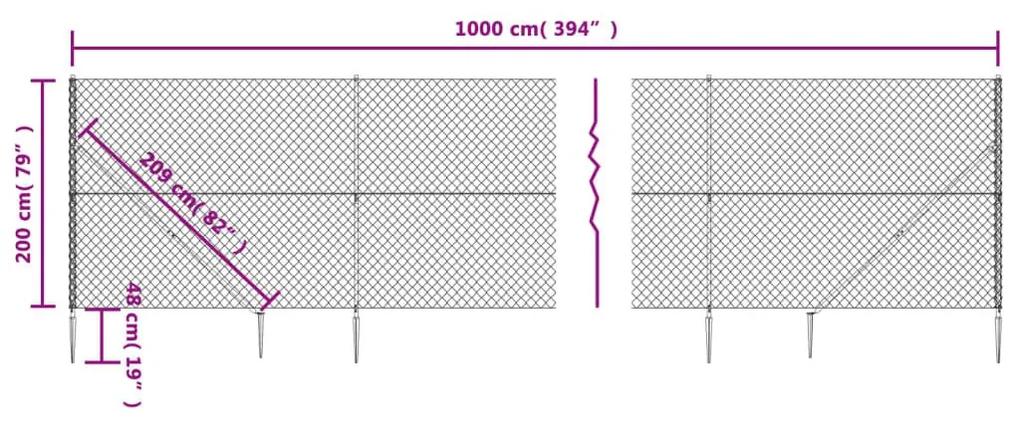 Συρματόπλεγμα Περίφραξης Ασημί 2 x 10 μ. με Καρφωτές Βάσεις - Ασήμι