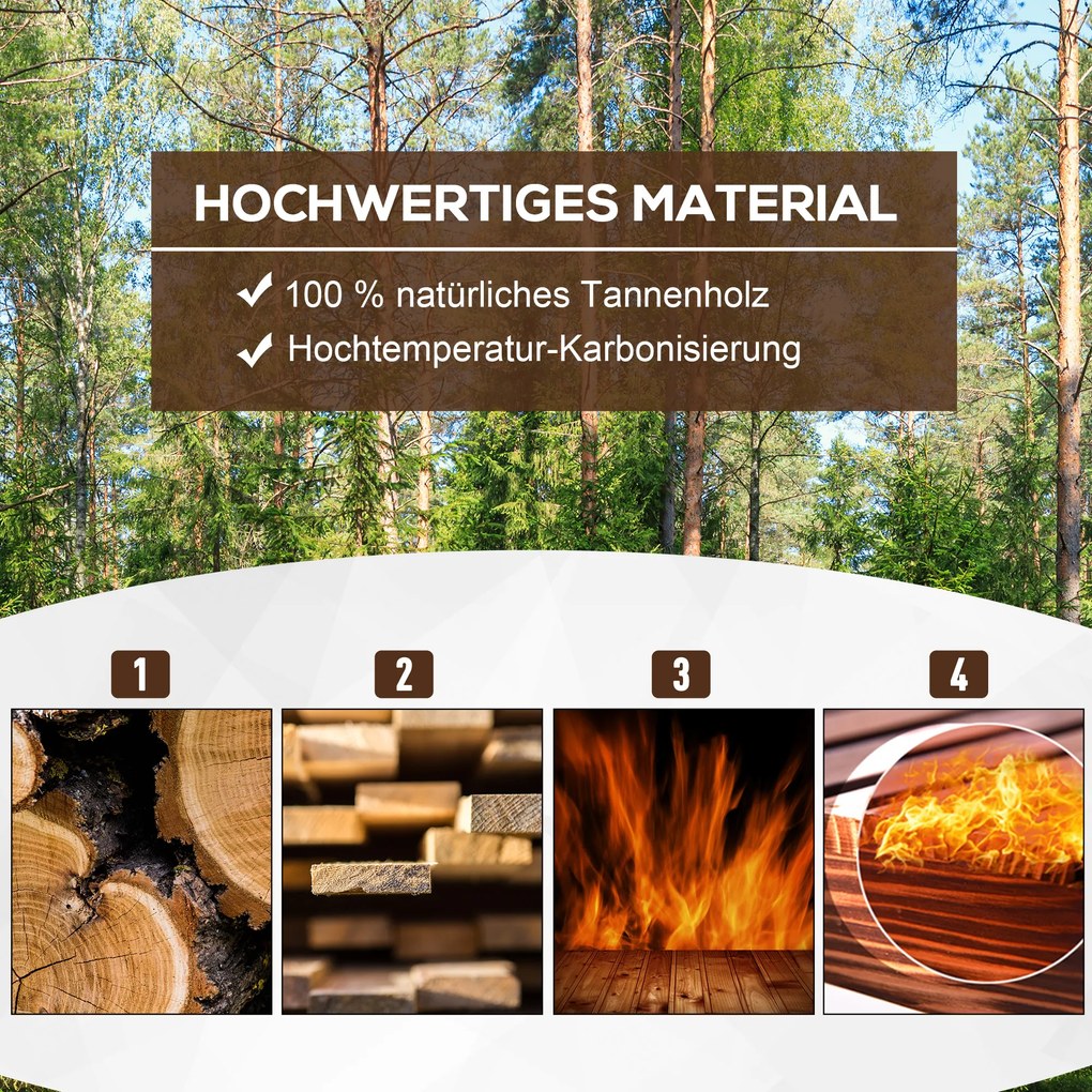 Outsunny Υπερυψωμένο παρτέρι Κουτί φύτευσης Παρτέρι βοτάνων Παρτέρι λαχανικών Παρτέρι λουλουδιών, Ξύλο ελάτης 78x35x30 cm