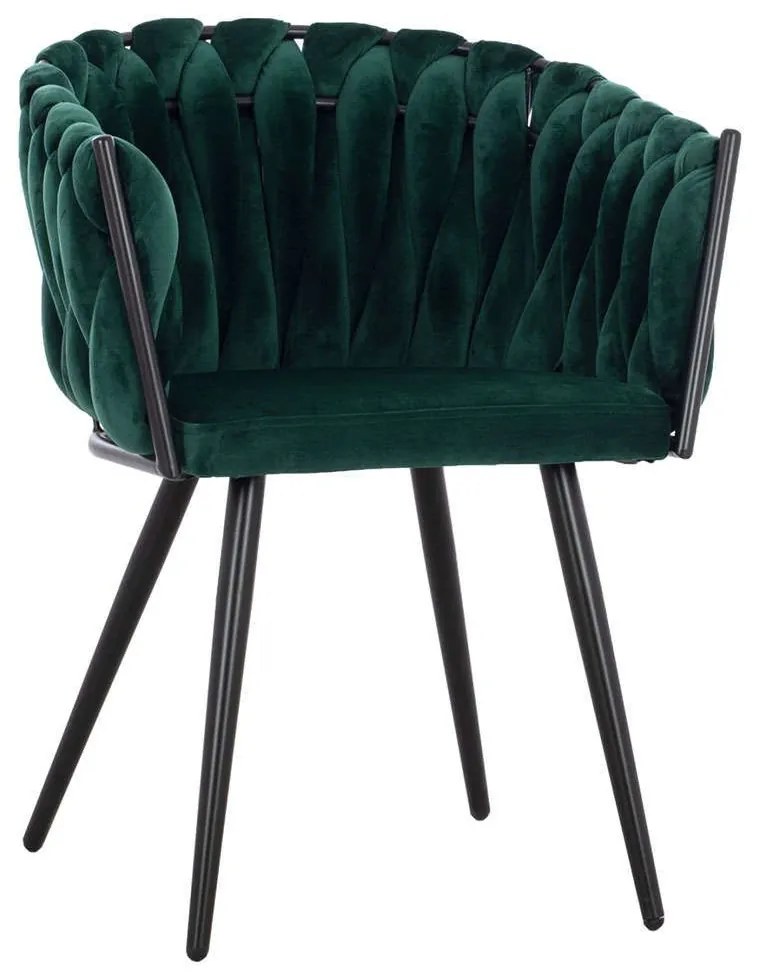 Πολυθρόνα Luanda HM8741.03 60x54x78cm Black-Green Βελούδο, Μέταλλο