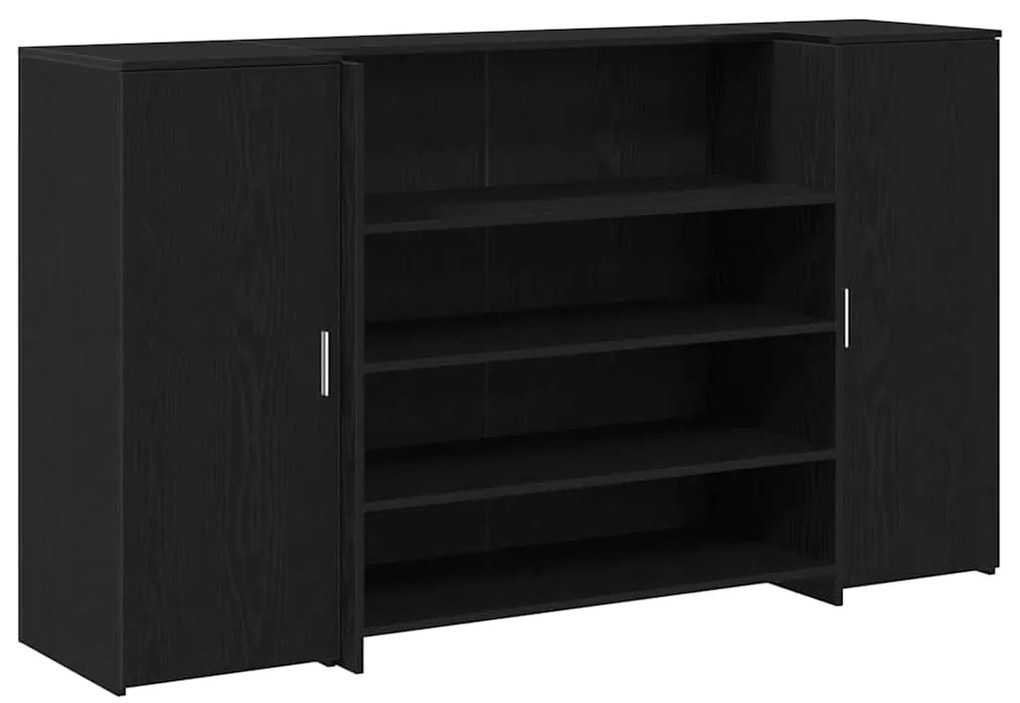vidaXL Γραφείο υποδοχής Μαύρο Δρυς 180x50x103,5 εκ. Επεξεργασμένο Ξύλο