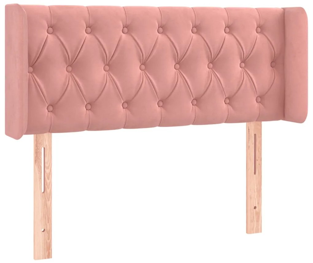 vidaXL Κεφαλάρι με Πτερύγια Ροζ 93x16x78/88 εκ. Βελούδινο