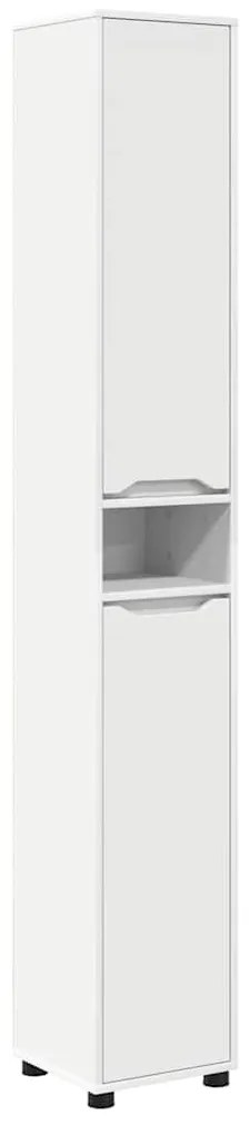 vidaXL Ντουλάπι Μπάνιου Λευκό 30,5 x 30 x 195 εκ Επεξεργασμένο ξύλο