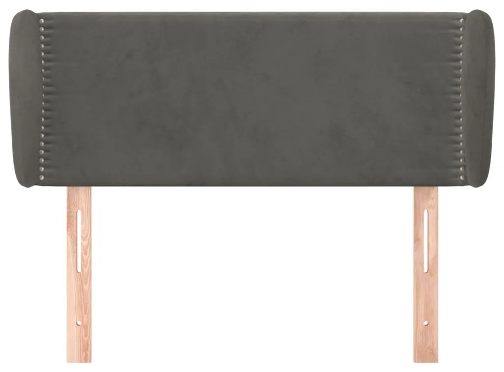 Κεφαλάρι με Πτερύγια Σκούρο Γκρι 93x23x78/88 εκ. Βελούδινο 3117041