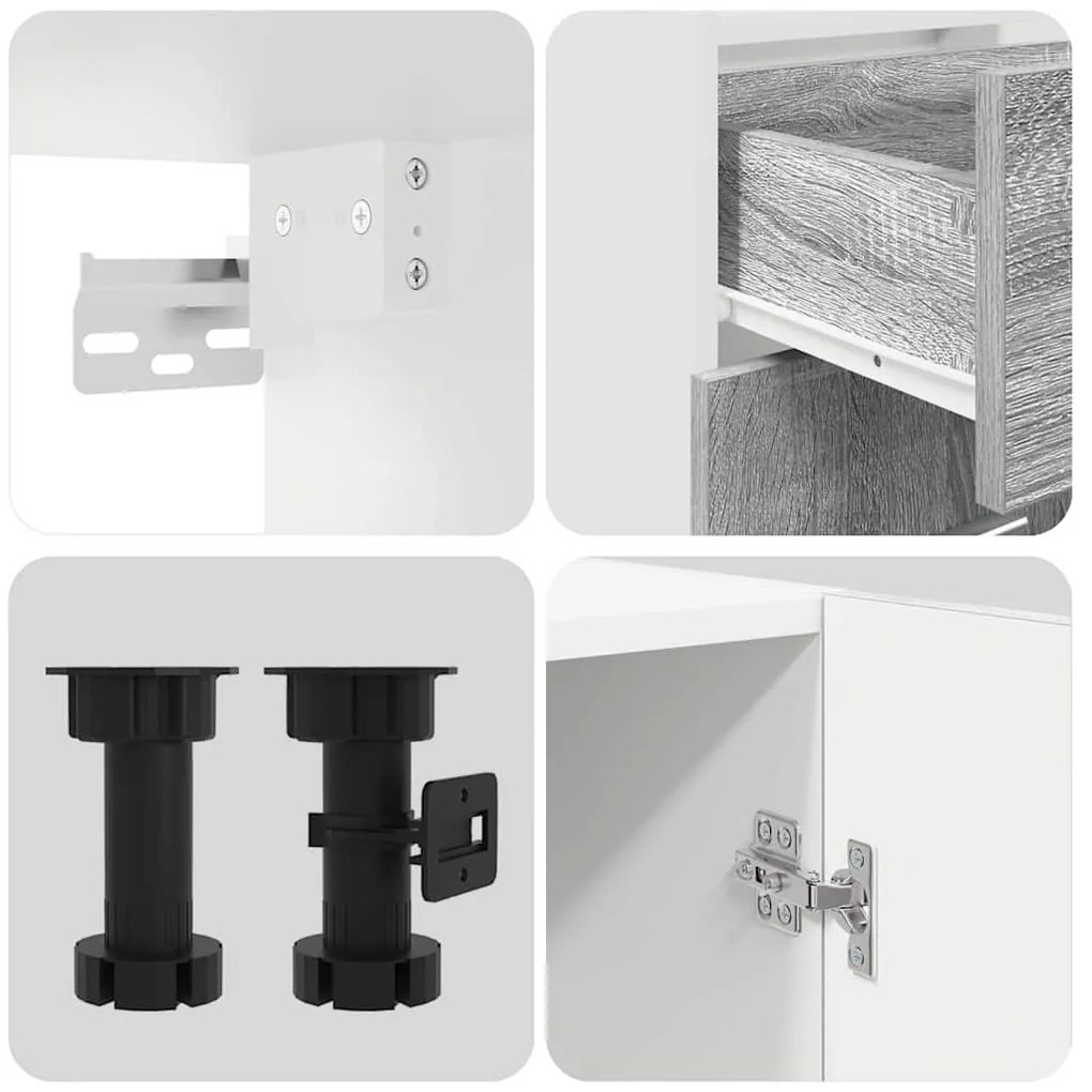 vidaXL Σετ ντουλαπιών κουζίνας 4 pcs Γκρι sonoma 140 x 46 x 81.5 εκ