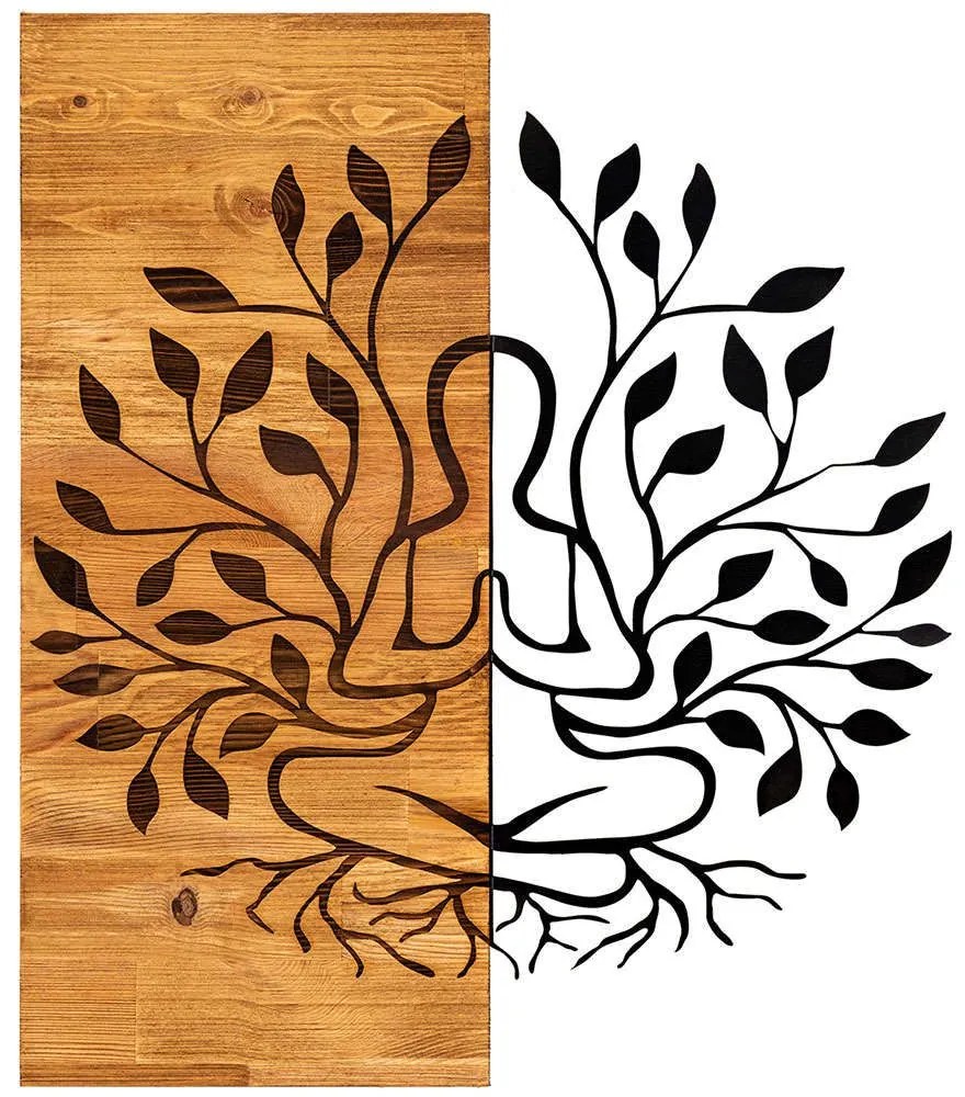 Διακοσμητικό Τοίχου Lina 279ENZ1780 48x58cm Walnut-Black Wallity Metal,Wood