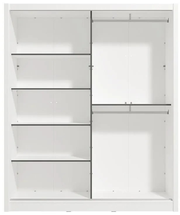 Ντουλάπα με Καθρέφτη Albi 180 Λευκό 180x60x216 εκ. 180x60x216 εκ.