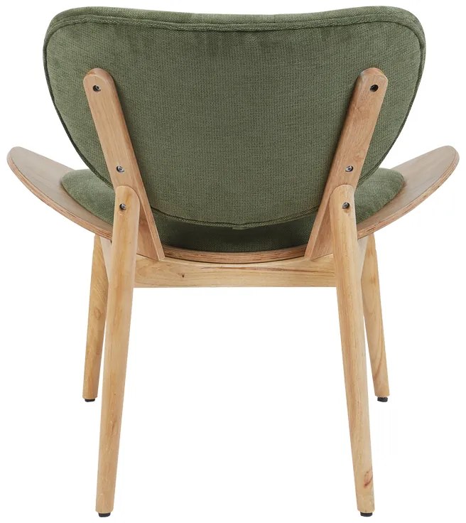 Πολυθρόνα Udalle pakoworld ξύλο σε φυσική απόχρωση με λαδί ύφασμα 77x70x81εκ