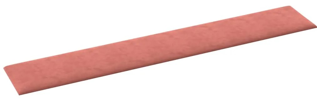 vidaXL Πάνελ Τοίχου 12 τεμ. Ροζ 90x15 εκ. 1,62 μ² Βελούδινα