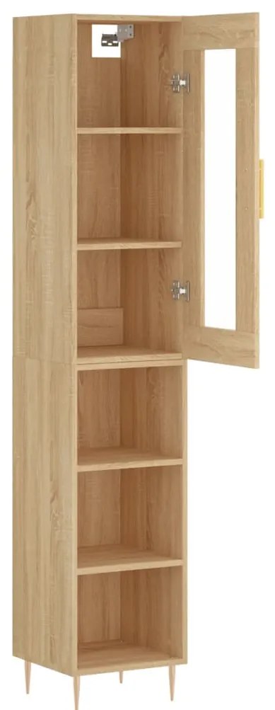 vidaXL Μπουφές Sonoma δρυς 34,5 x 34 x 180 εκ. από Επεξεργασμένο Ξύλο
