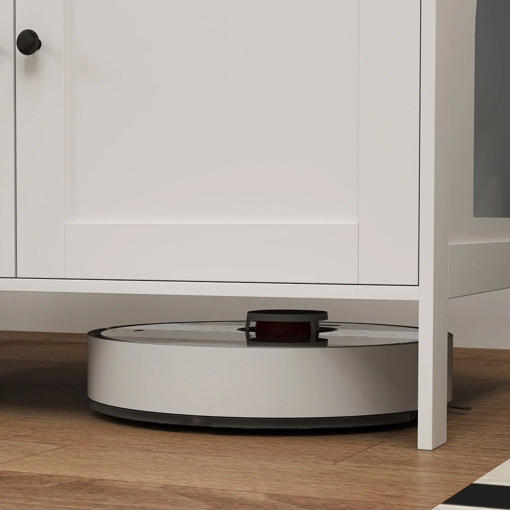 Ντουλάπι για γατο-τουαλέτα, σπίτι για γάτες με πόρτα, διαχωριστικό, γατο-τουαλέτα για μεγάλες γάτες 80 x 51 x 54 εκ., Λευκό