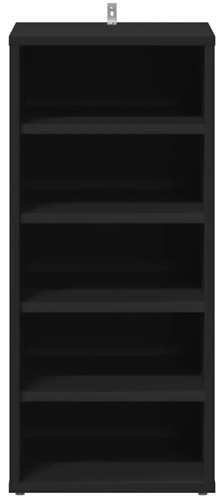 vidaXL Παπουτσοθήκες 2 τεμ. Μαύρες 31,5 x 35 x 70 εκ. από Επεξ. Ξύλο