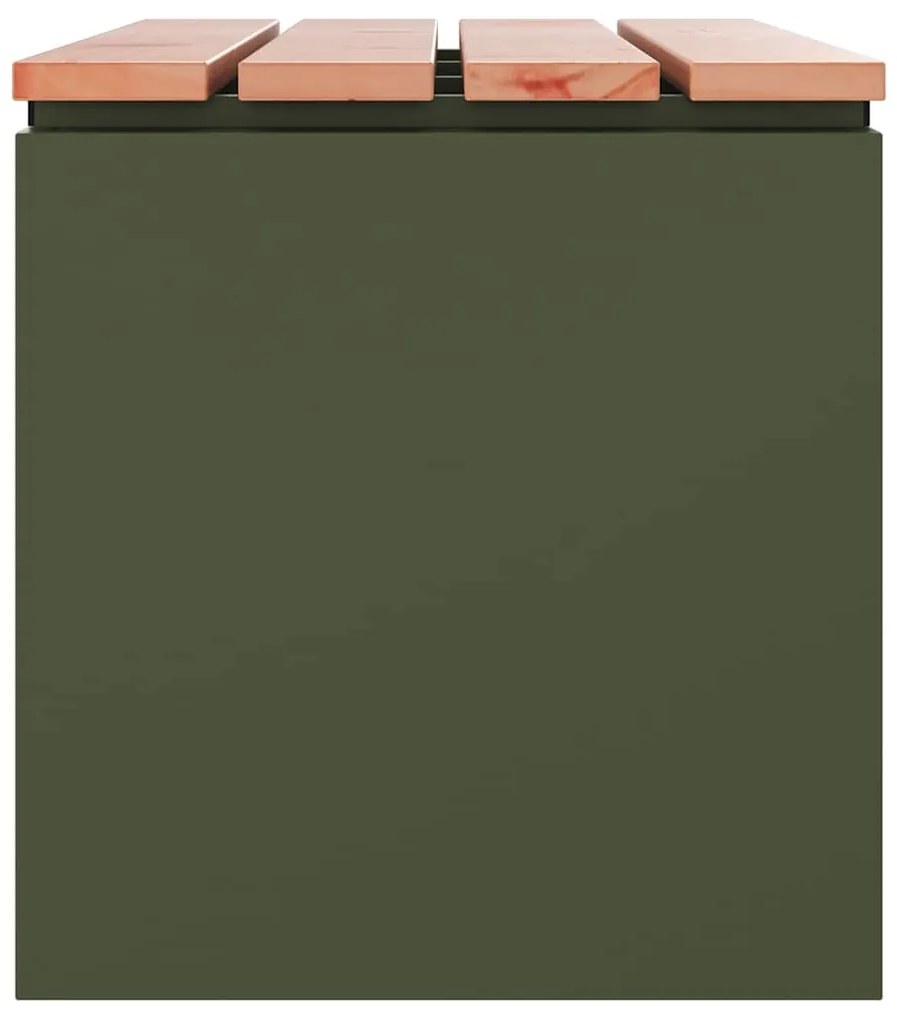 vidaXL Παγκάκι κήπου Λαδί 100 x 40 x 43 εκ Ατσάλι