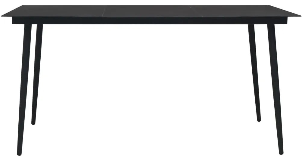 vidaXL Σετ Τραπεζαρίας Εξωτερικού Χώρου 7 τεμ. Μαύρο από Ρατάν PVC