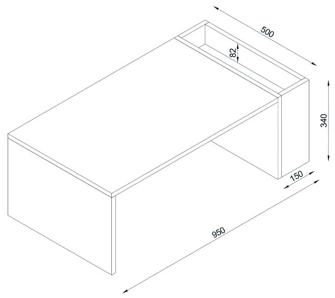 ΤΡΑΠΕΖΑΚΙ ΣΑΛΟΝΙΟΥ VIEW MEGAPAP ΧΡΩΜΑ ΛΕΥΚΟ 95X50X34ΕΚ.