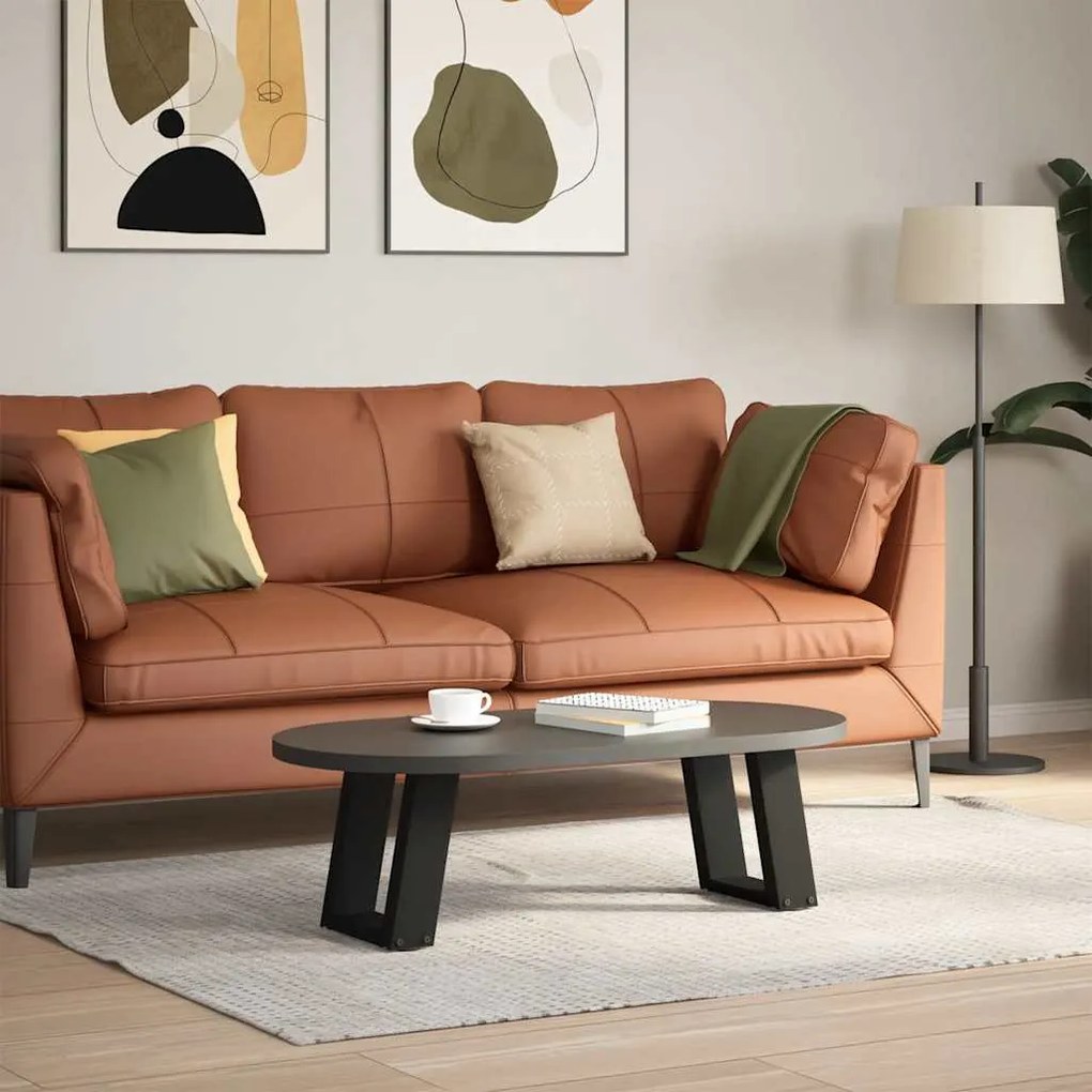 vidaXL Πόδια Τραπεζιού Σαλονιού σε Σχήμα U 2 τεμ. Μαύρο 30x(30-31) εκ. Ατσάλι