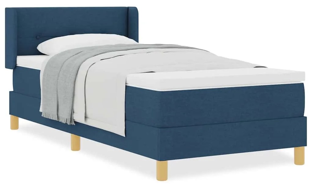 vidaXL Κρεβάτι με Ελατήρια με στρώμα Μπλε 80 x 200 cm ύφασμα