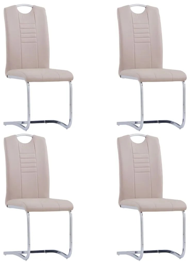 vidaXL Καρέκλες Τραπεζαρίας «Πρόβολος» 4 τεμ. Καπουτσίνο Συνθετ. Δέρμα