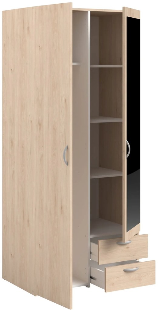 Ντουλάπα Dorm δίφυλλη με καθρέπτη-Fusiko