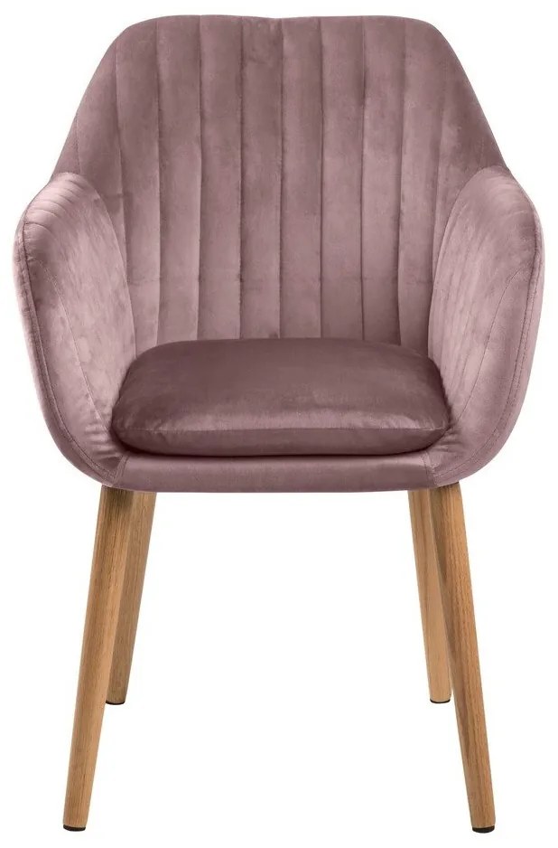 Καρέκλα Oakland 197, Dusty pink, 83x57x61cm, Ταπισερί, Ξύλινα, Μέταλλο, Μπράτσα