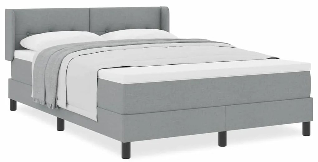 vidaXL Κρεβάτι box spring με στρώμα Ανοιχτό γκρι 140 x 200 cm