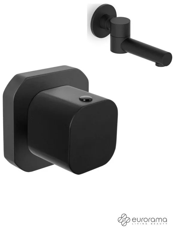 Eurorama Slot Black Matt Εκτροπέας Eντοιχισμού 3 Eξόδων+Περιστρεφόμενο Στόμιο Επίτοιχο 10cm