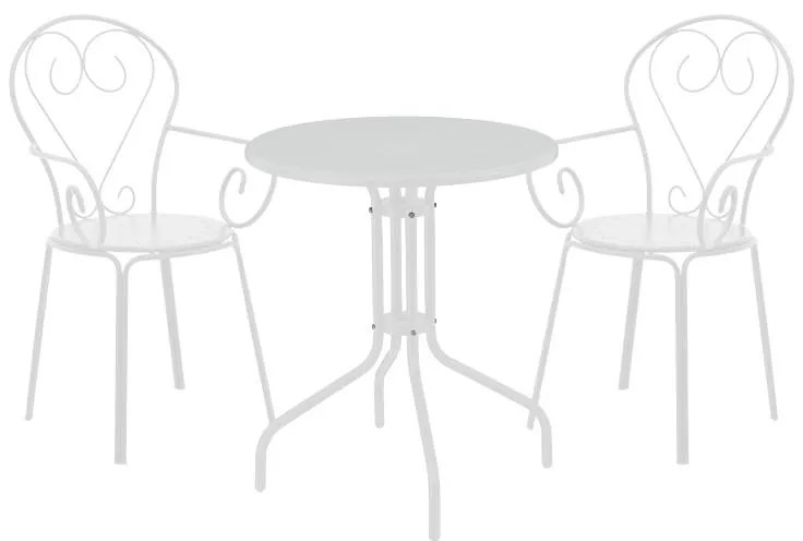 Σετ Κήπου Τραπεζαρία Monasty - Vergo 3 τεμ Μεταλλικό Λευκό 70x70x70 εκ.