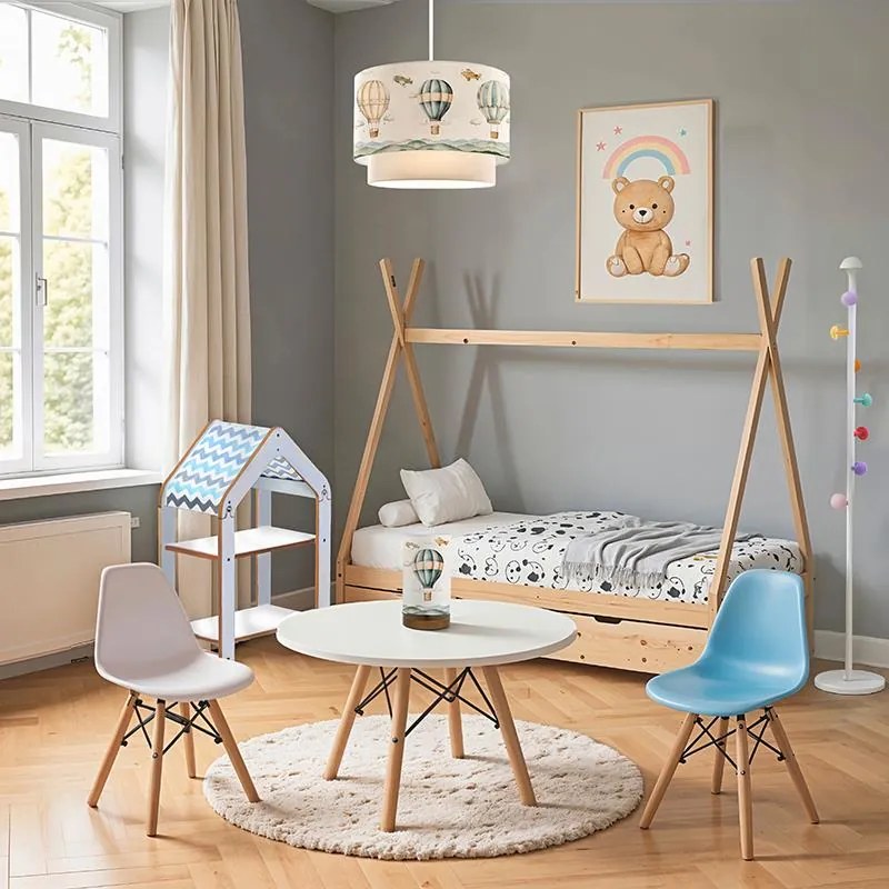Ραφιέρα Montessori Zoilen λευκό-μπλε mdf 50x30x80εκ 50x30x80 εκ.