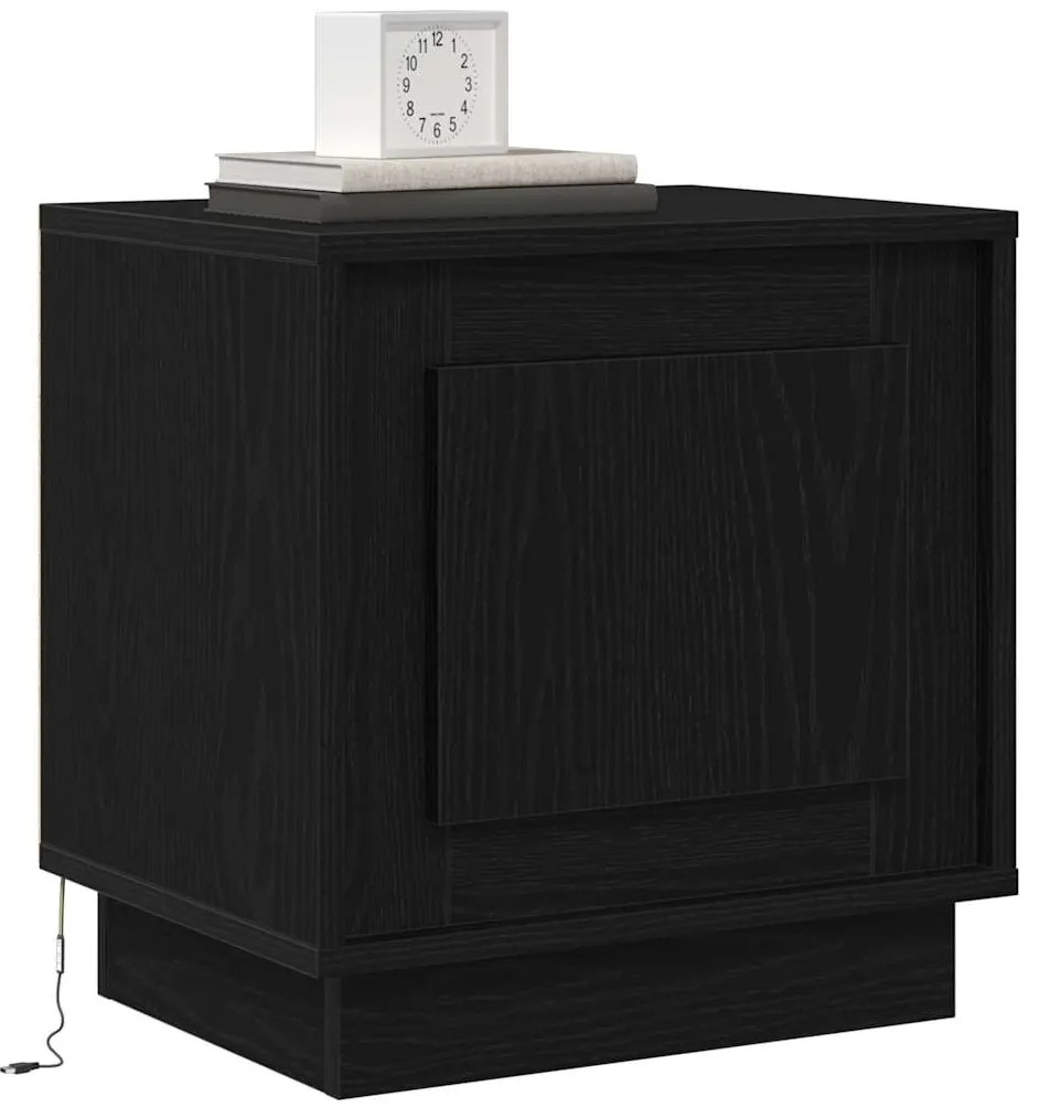 vidaXL Κομοδίνο με Μαύρο 44 x 34.5 x 45 εκ Επεξεργασμένο ξύλο