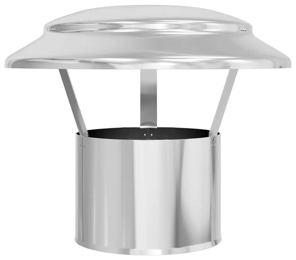 vidaXL Κάλυμμα Βροχής Καμινάδας Ασημί 25 x 25 x 20 εκ.