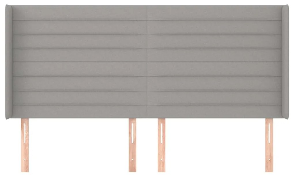 Κεφαλάρι με Πτερύγια Ανοιχτό Γκρι 163x16x118/128 εκ. Υφασμάτινο 3119726