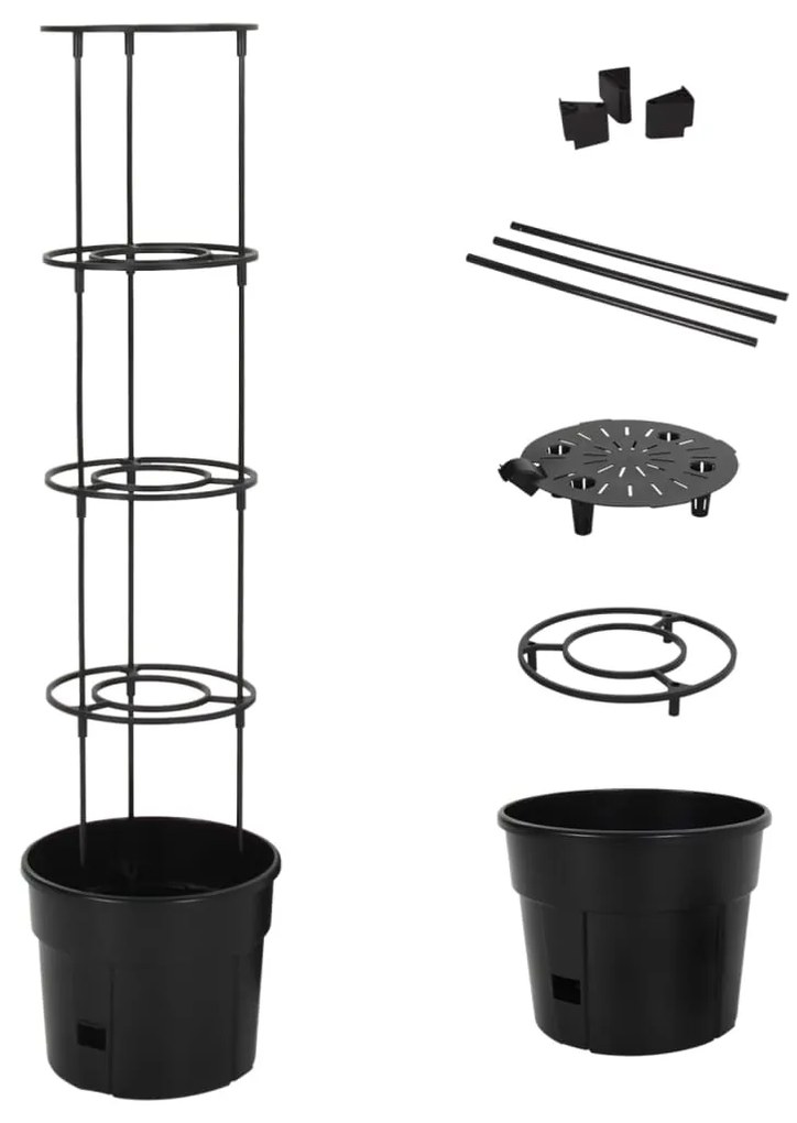 vidaXL Γλάστρα Καλλιέργειας Ντομάτας Ανθρακί Ø29,5x115 εκ. Πολυπ/λένιο